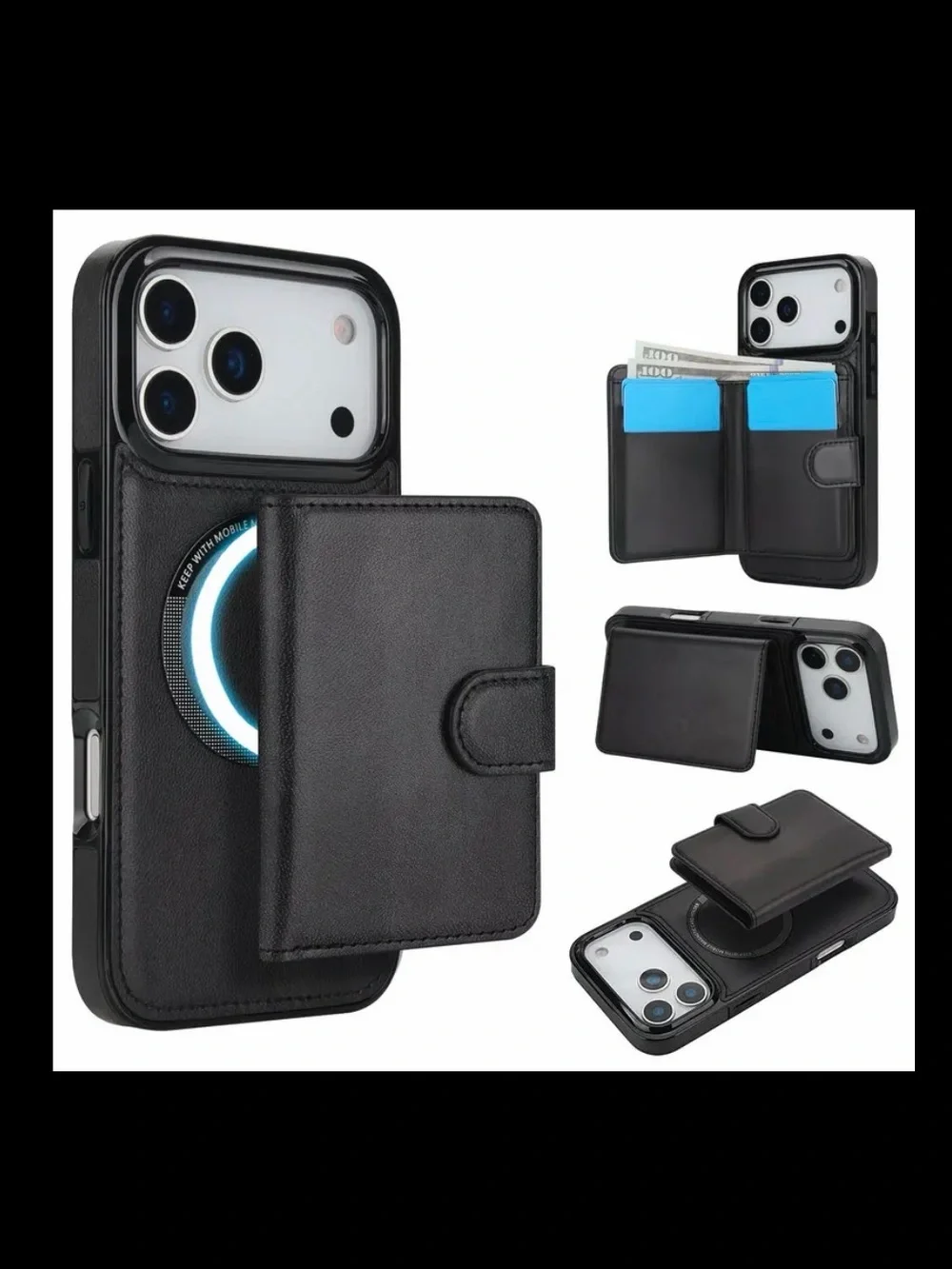 IPhone Wallet Case iPhone 17 Pro Max Detachable faux leather Magnetic Wallet,NEW